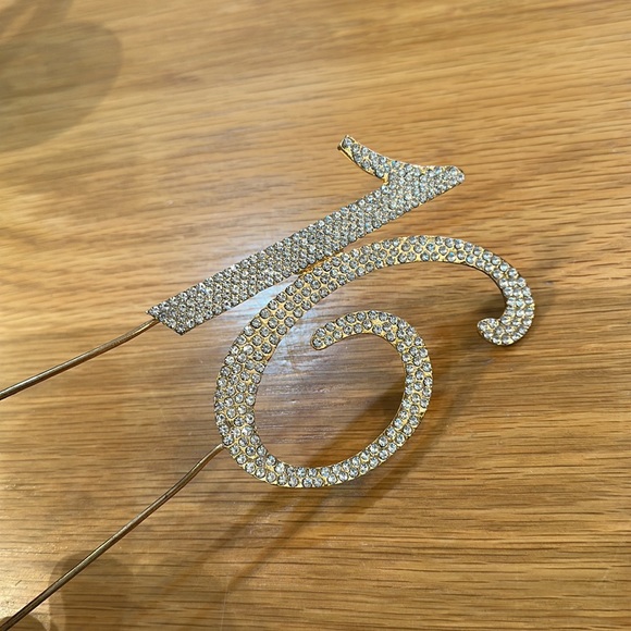 Monogram Cake Toppers - Gold Rhinestone - 16 - Picture 11 of 14